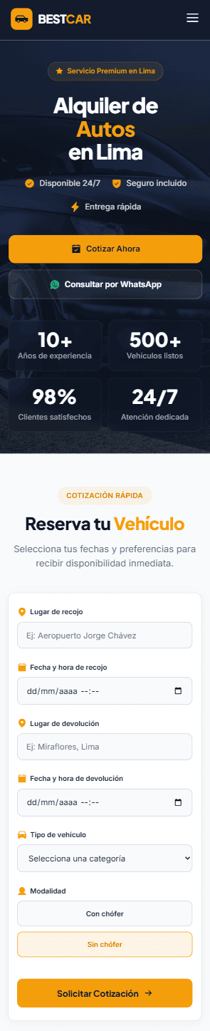 Landing page - BestCar